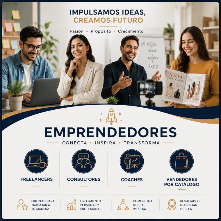 Emprendedores — freelancers, consultores, coaches, vendedores por catálogo.